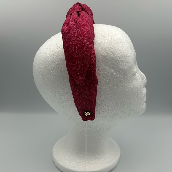 Lele Sadoughi Diva Pink Glitter Veronica Knotted Headband main image 10